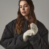 Cosy ribbed-cuff gloves