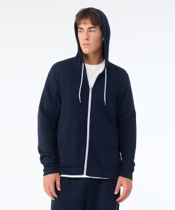 Unisex polycotton fleece full-zip hoodie