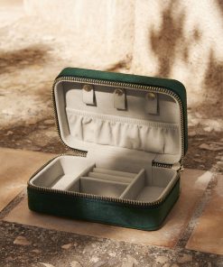 Velvet travel jewellery box